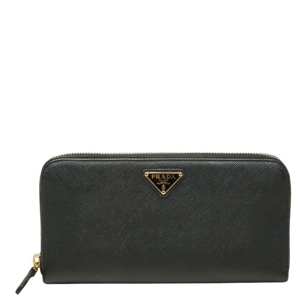 Prada Triangle Logo Plate Long Wallet